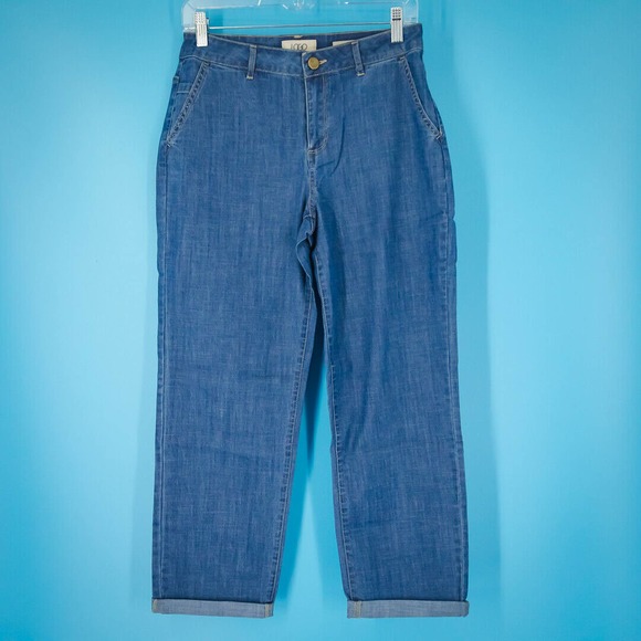 LOGO Lori Goldstein QVC Size 6 Denim Medium Wash Boyfriend Relaxed Jeans - Picture 1 of 7